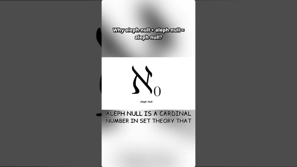 Why aleph‑null + aleph‑null = aleph‑null (The Math of Infinity ...