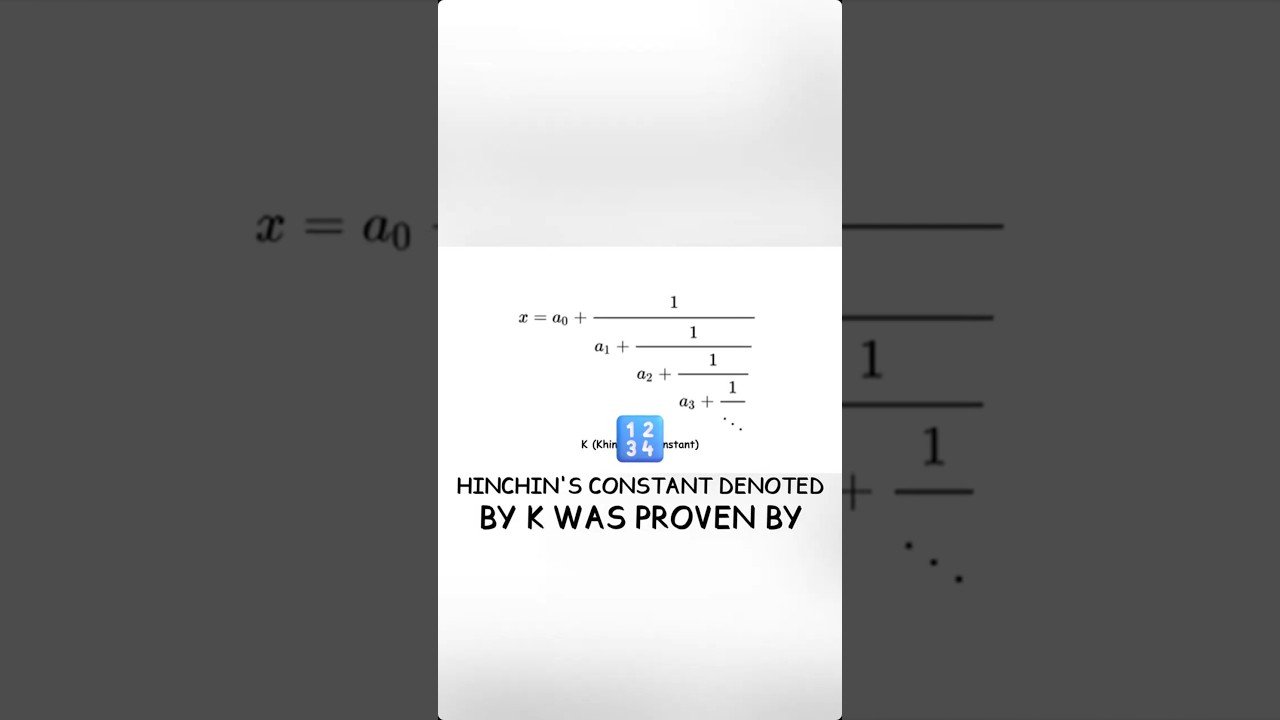 The Math Constant Unknown until 1934 – Khinchin’s Constant Explained